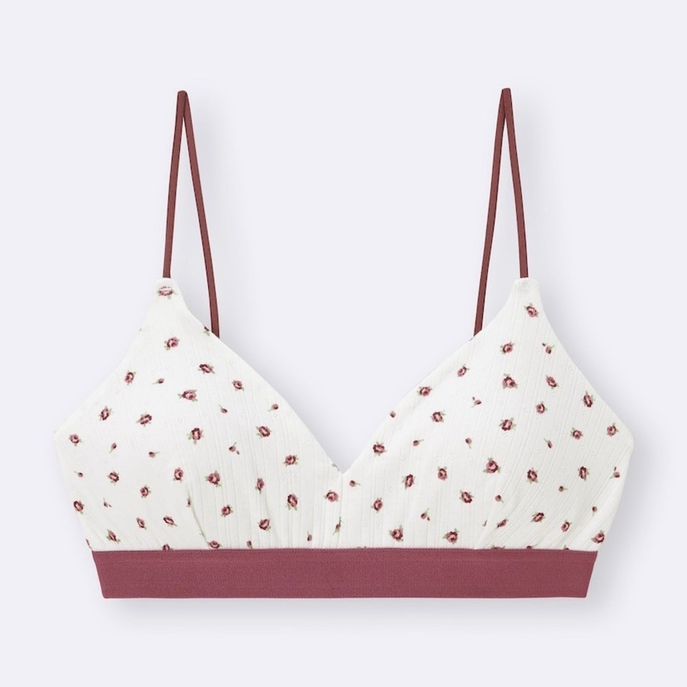 GU Rose Bralette with Matching Boxer Briefs in Off White